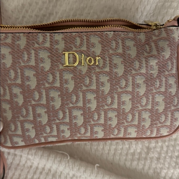 Faux Dior Pink and Cream Shoulder Bag - Picture 4 of 8